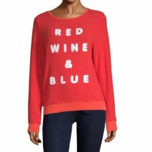 Wildfox red wine& blue Sweatshirt sz XS